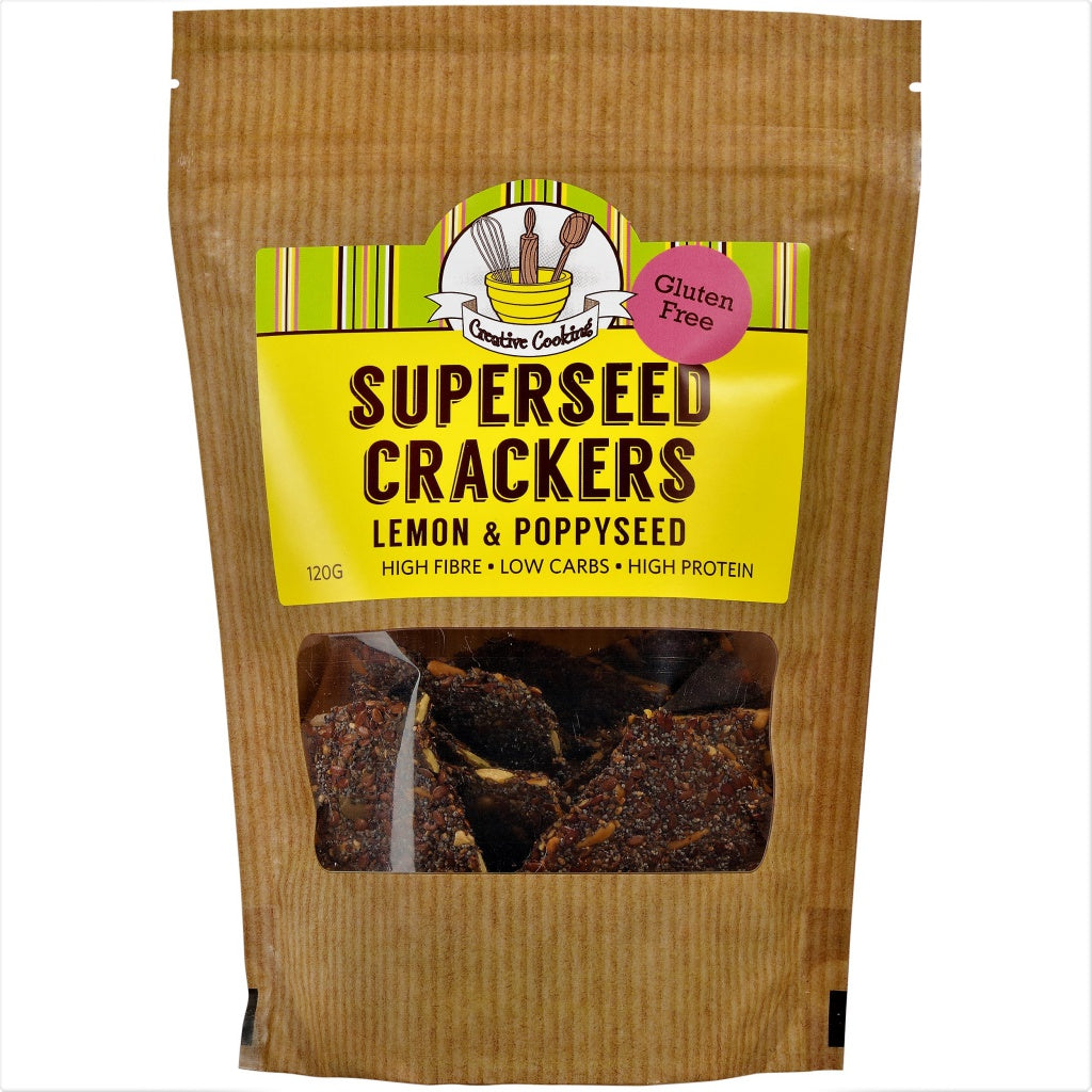 Superseed Lemon and Poppyseed Crackers 120gm