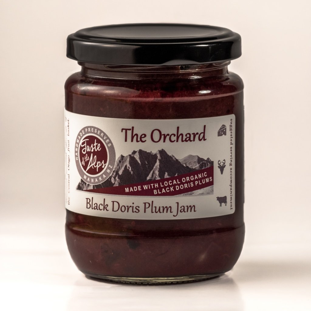 Taste of the Alps "The Orchard" Black Doris plum jam 250gm