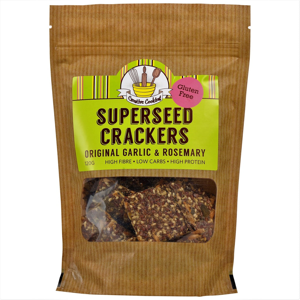 Superseed Original Garlic and Rosemary Crackers 120gm