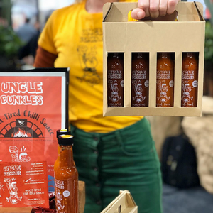 Uncle Dunkle's Famous Collection of four Hot chilli sauces