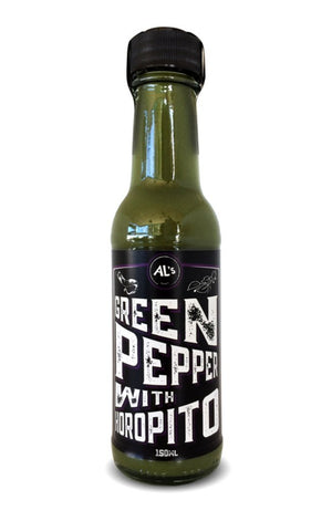 Al's Green pepper sauce with horopito 150ml