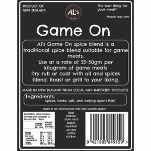 Al's Game On spice rub 100gm