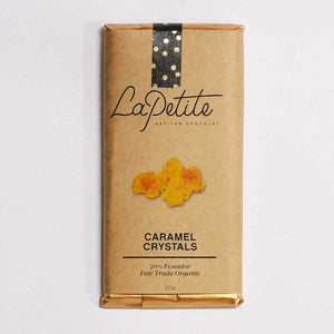 La Petite Chocolat Bar 70% Dark with Caramel Crystals 70gm