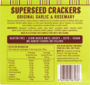 Superseed Original Garlic and Rosemary Crackers 120gm